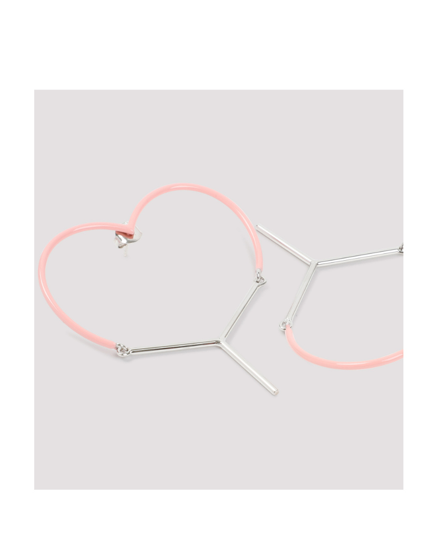 Y/project Two-toned Heart-shape Drop Earrings In Pink