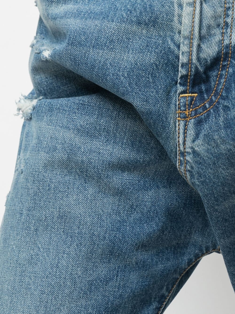R13 Bain Distressed Boyfriend Jeans In Blue