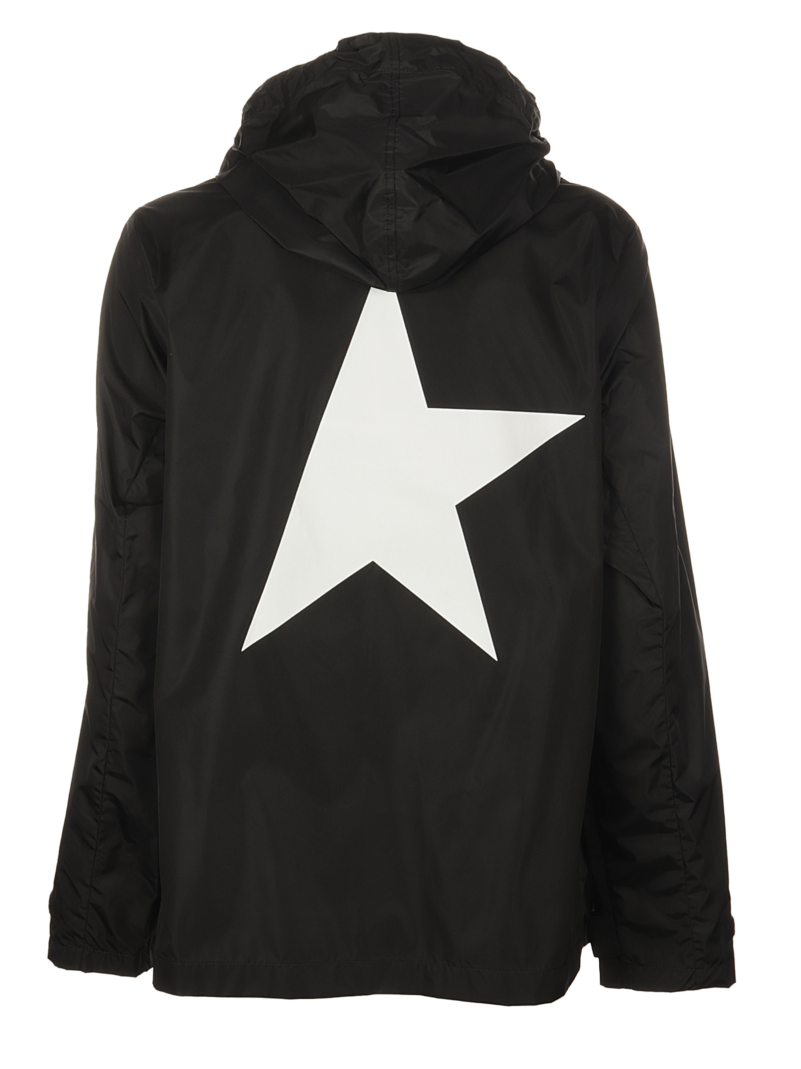 Golden Goose Deluxe Brand Star Printed Hooded Windbreaker In Black
