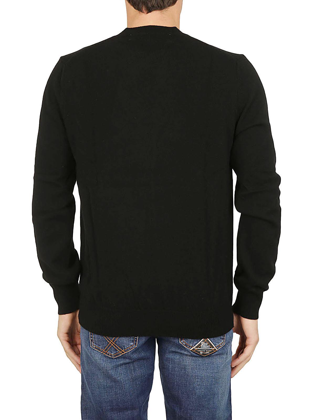 Comme Des Garçons Play Emblem Rhinestone-heart Sweater In Black