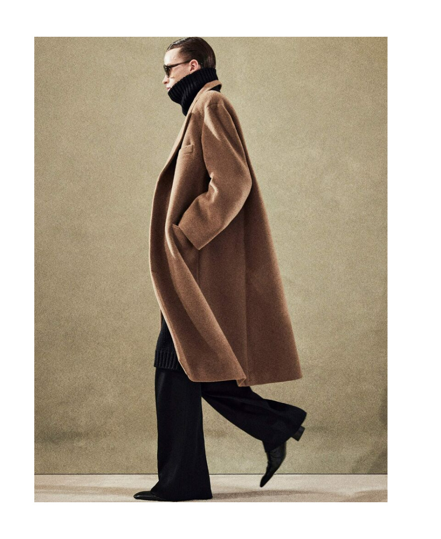 Saint Laurent Manteau Coat In Brown