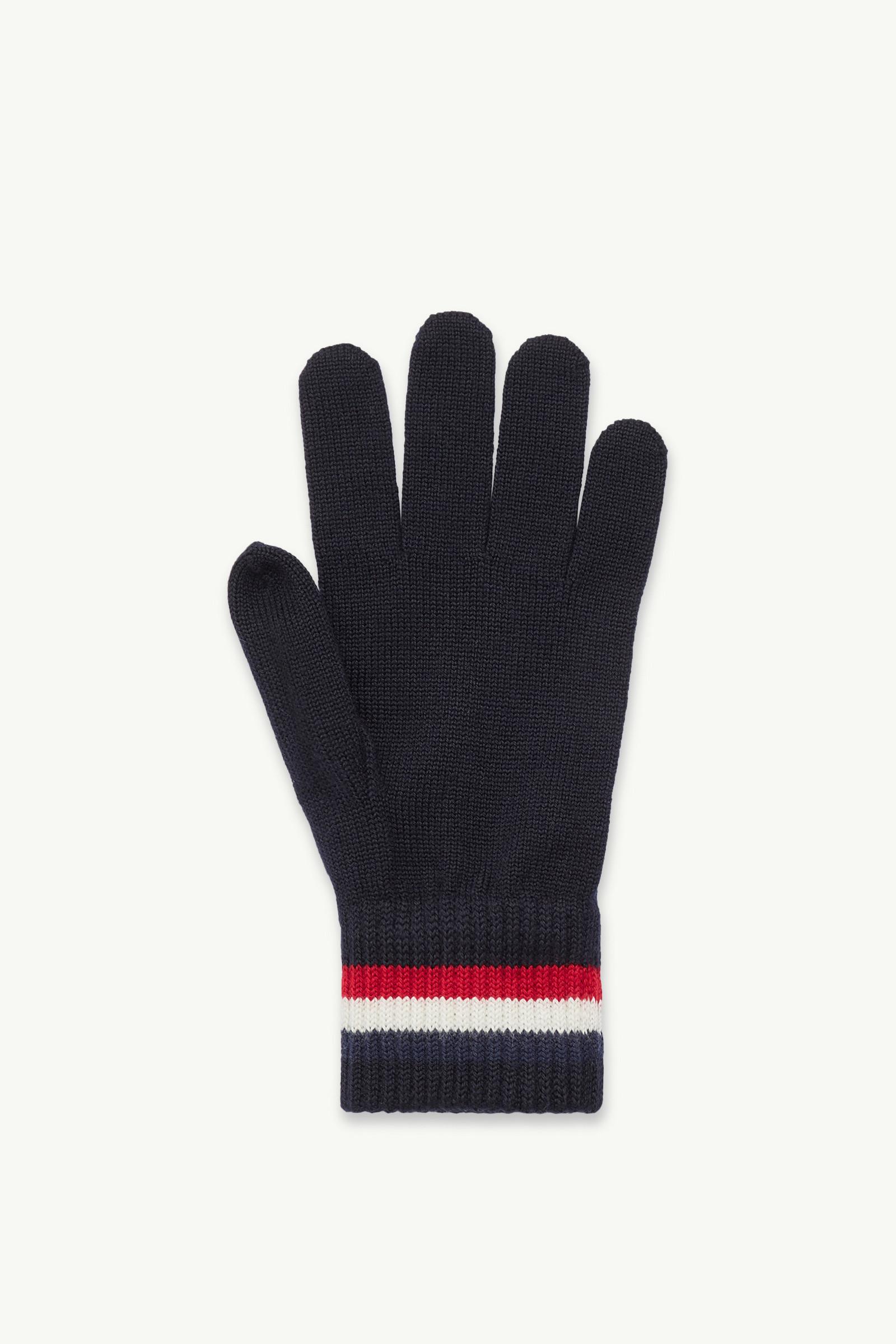 Moncler Gants En Laine Tricolore In Blue
