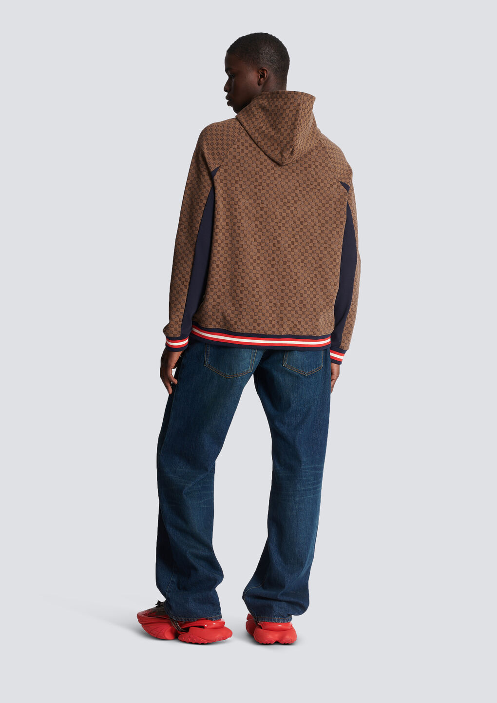 BALMAIN MINI MONOGRAM JACQUARD HOODIE