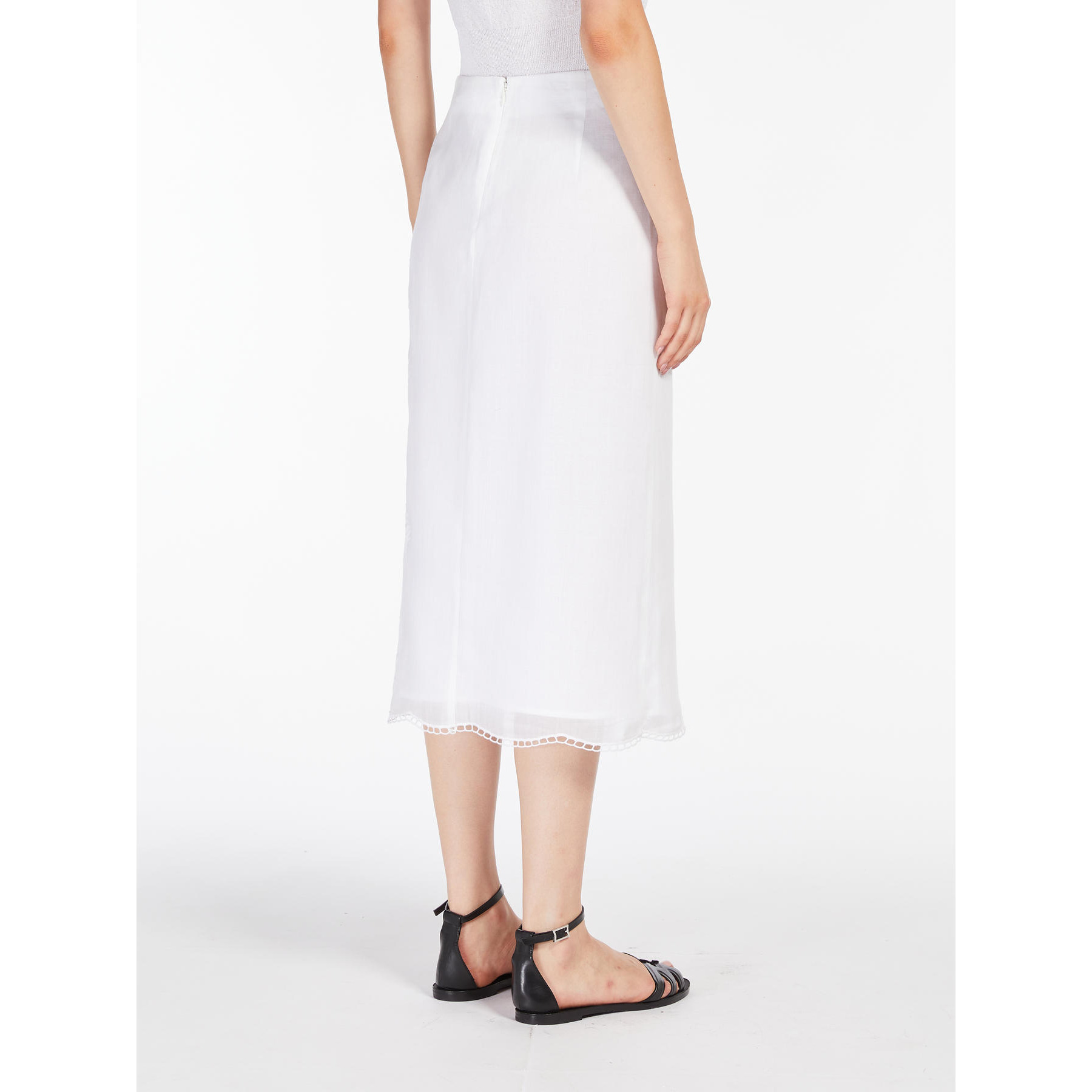 Max Mara Zipper Skirt In White