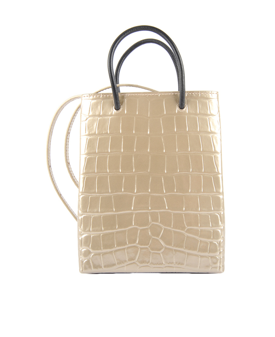 Balenciaga Logo-print Leather Tote Bag In Nude
