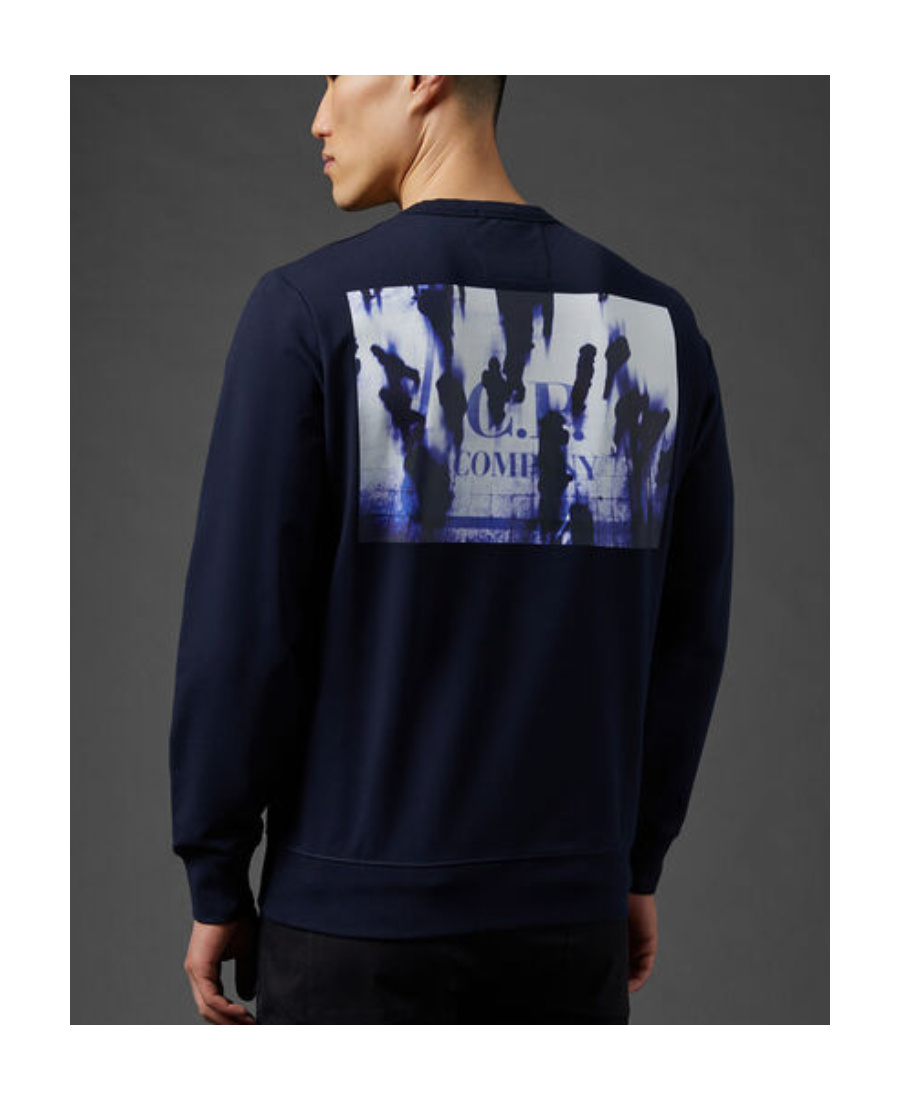 C.P. COMPANY LOGO-PRINT KNIT SWEATSHIRT