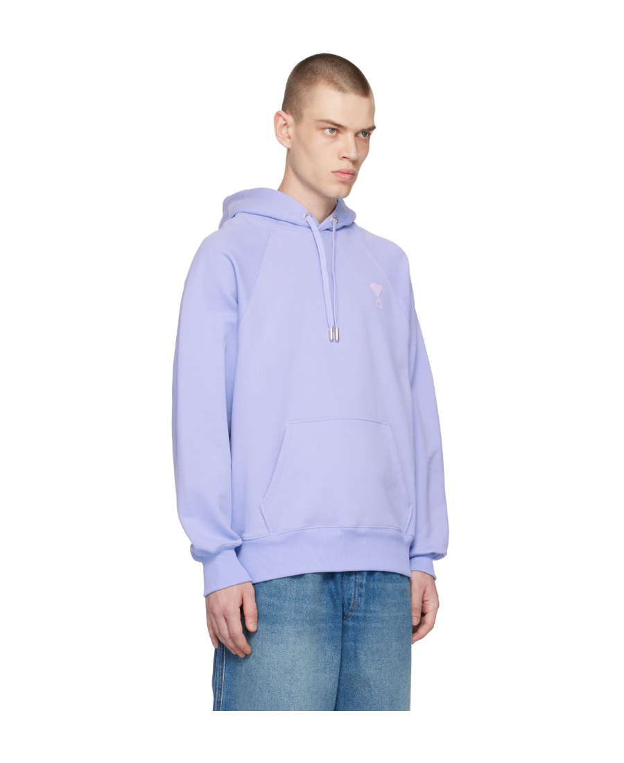 Ami Alexandre Mattiussi Ssense Exclusive Purple Ami De Cœur Hoodie In Blue