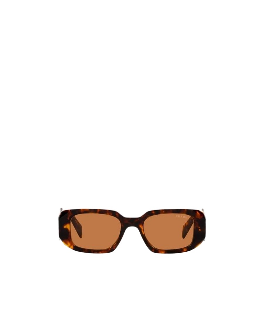 Shop Prada Eyewear Rectangular Frame Sunglasses In Brown