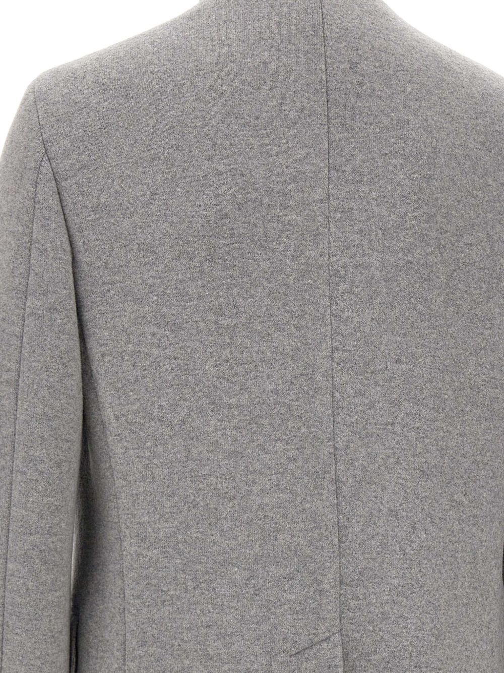 Fay Tailored Grey Wool Coat With Stand-up Collar In Gray