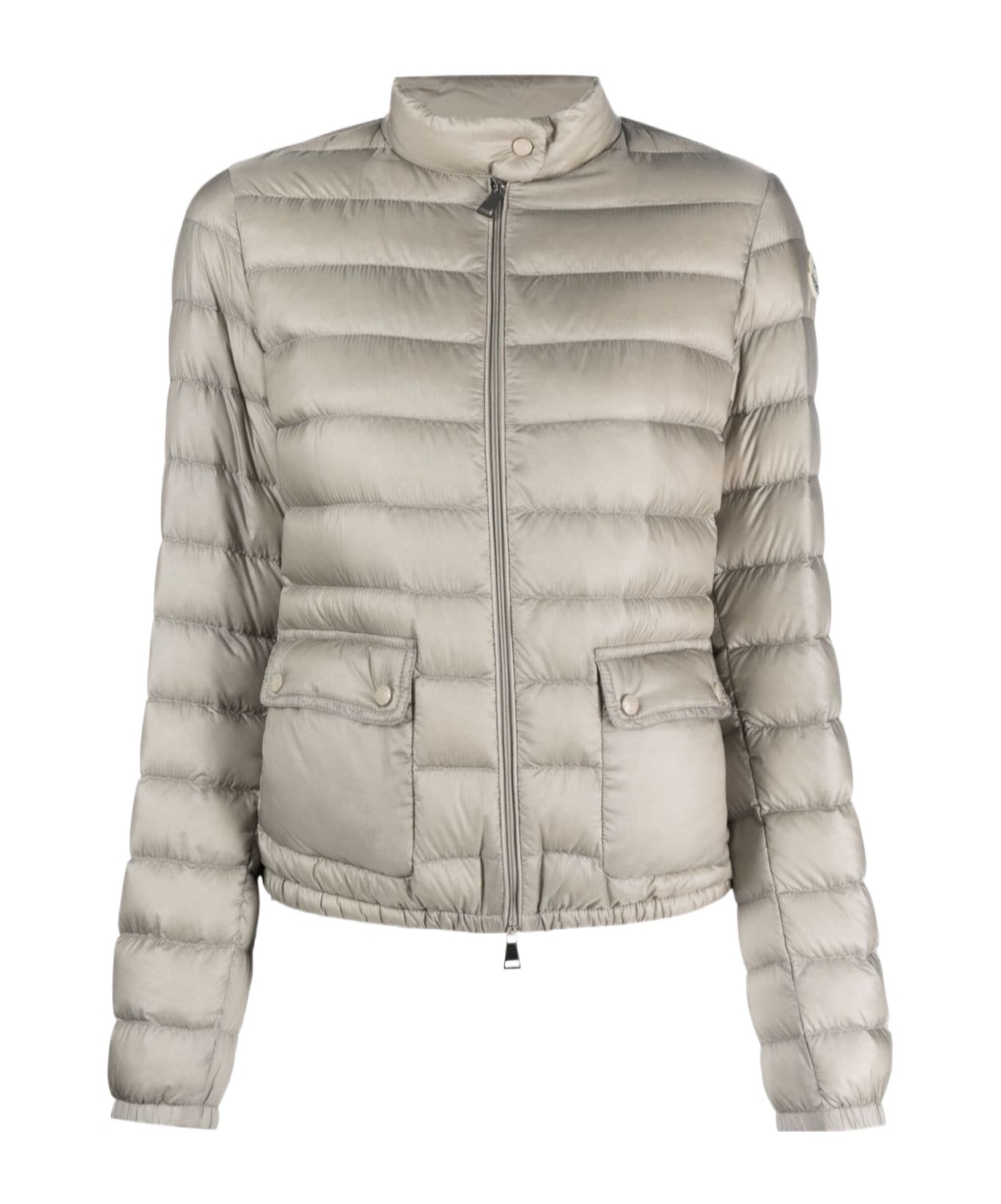 Moncler Long Sleeve Down Jacket In Brown