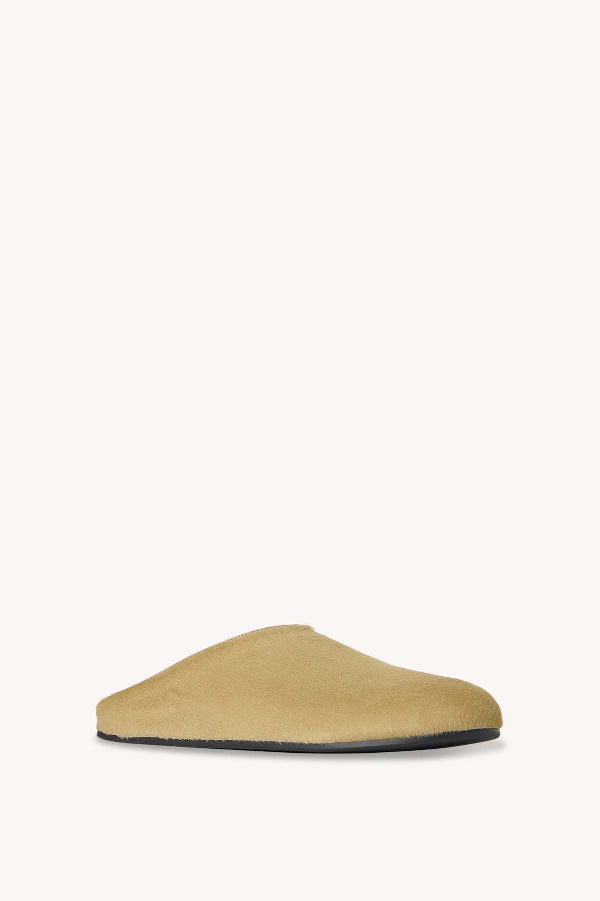 The Row Beige Calf Hair Hudson Slippers In Brown