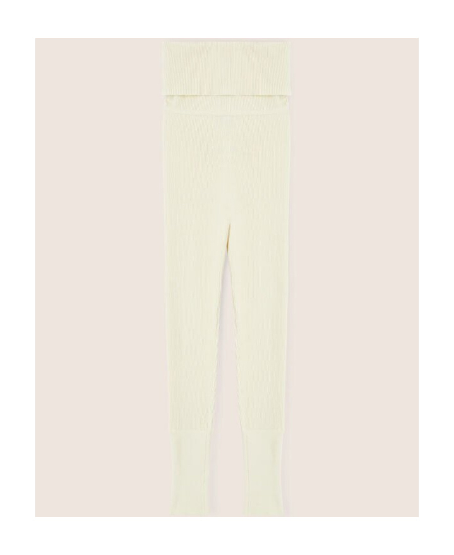 Loro Piana Diavolezza Rib Shearing Wool Leggings In White