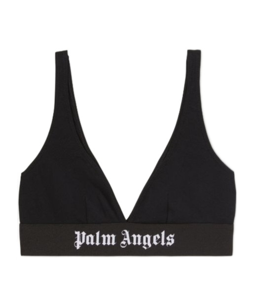 Palm Angels Logo Band Triangle Bra In Black