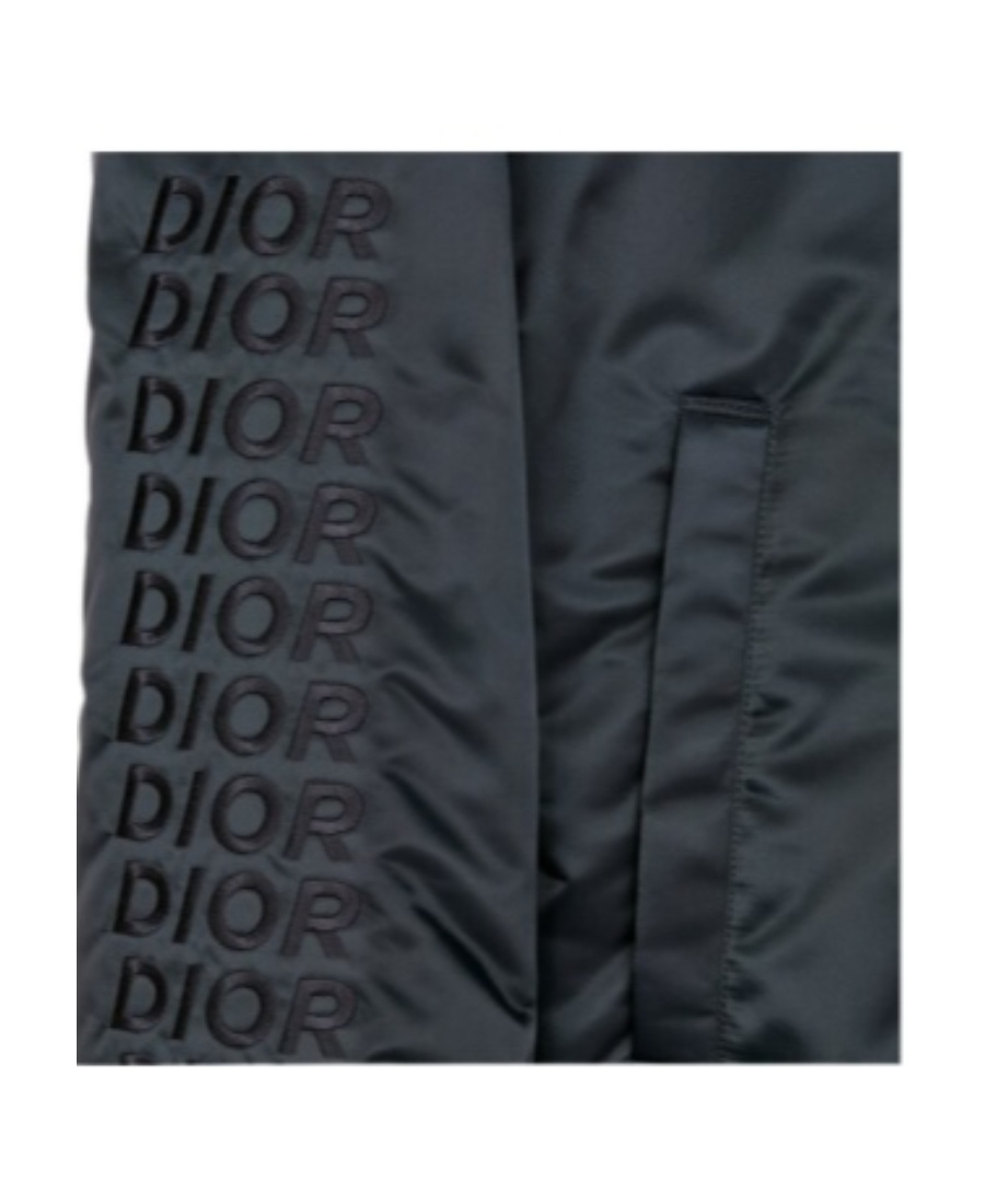 Dior Homme Buttoned Bomber Jacket In Blue