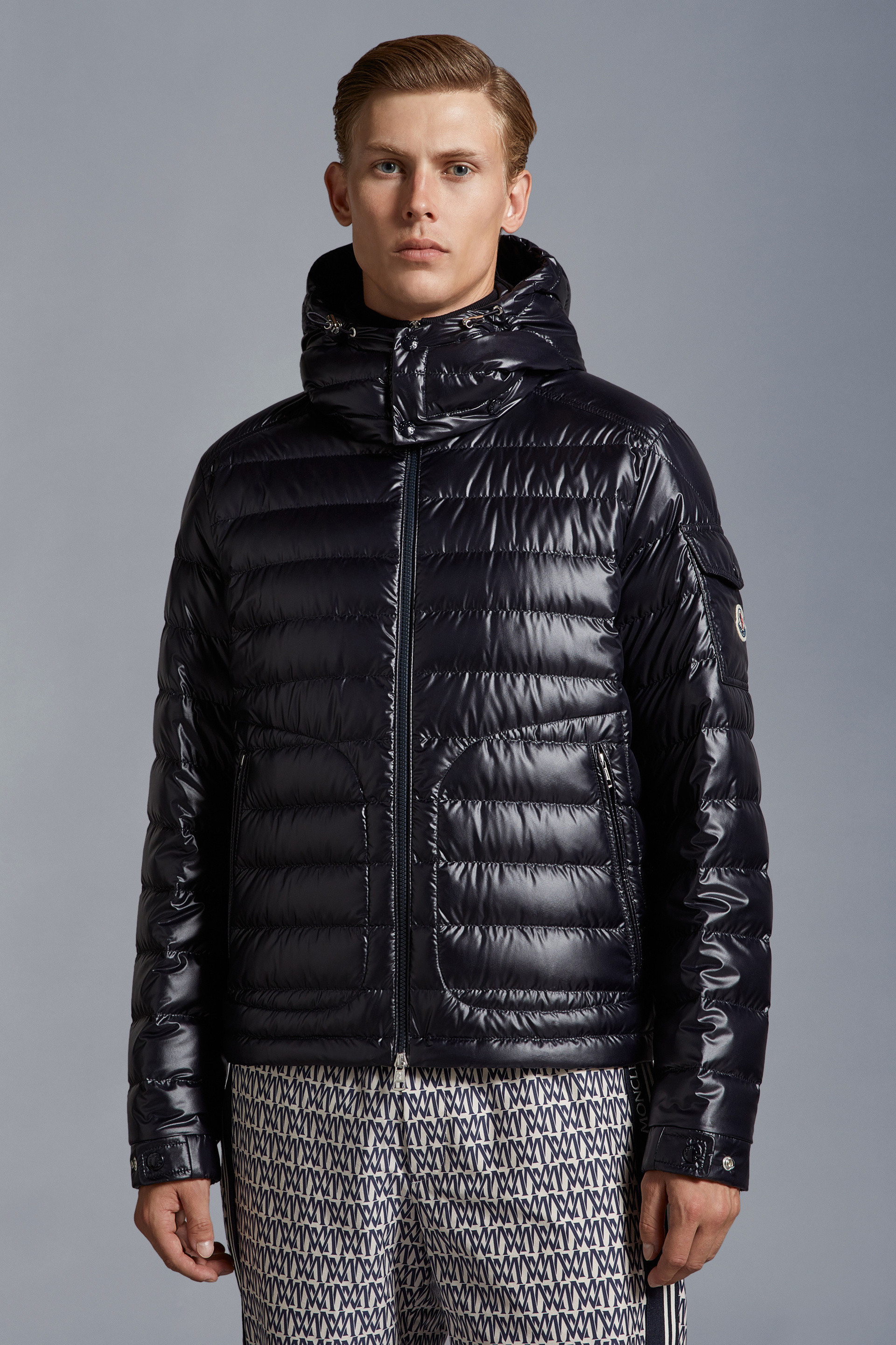 Moncler Down Lauros Puffer Jacket In Blue