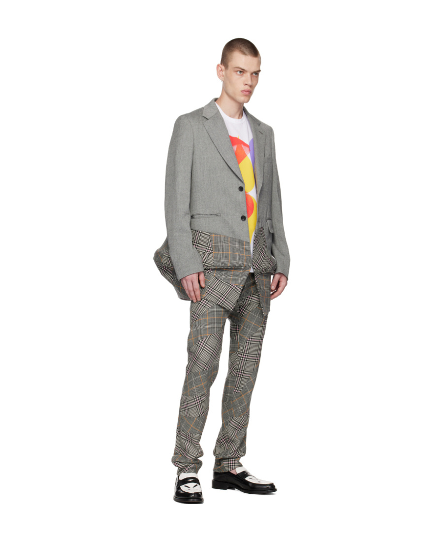 Comme Des Garçons Crinoline Long-sleeved Suit Jacket In Gray