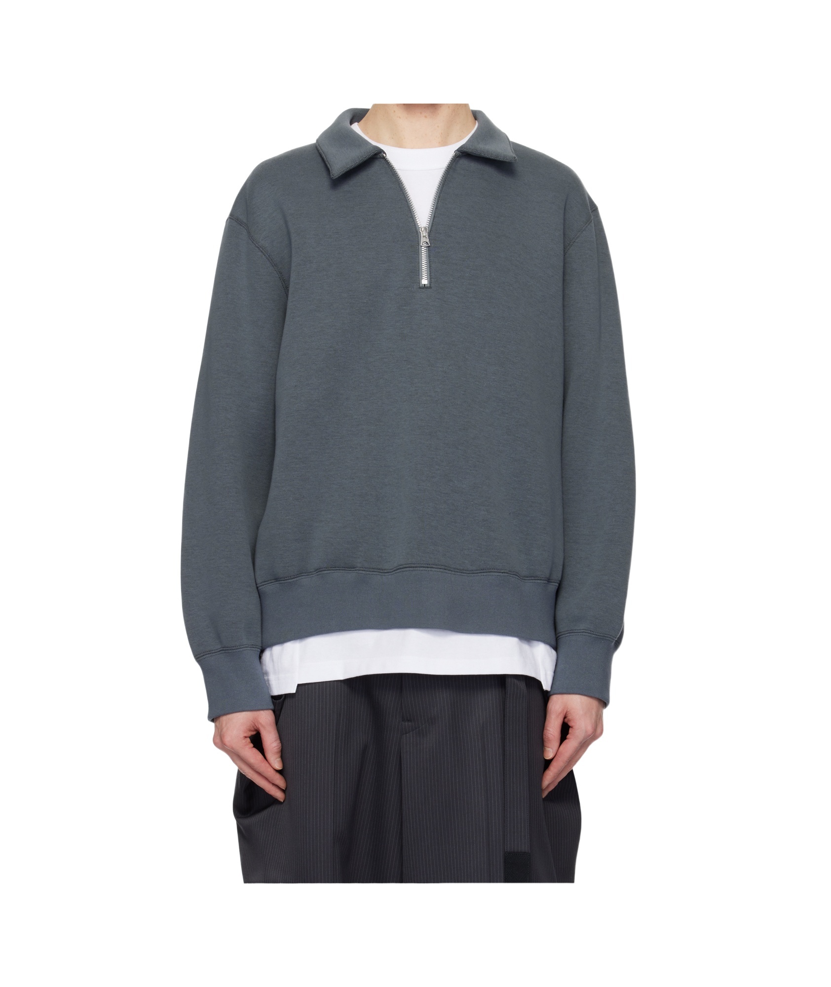 Sacai Gray Sponge Sweat Polo In Gray