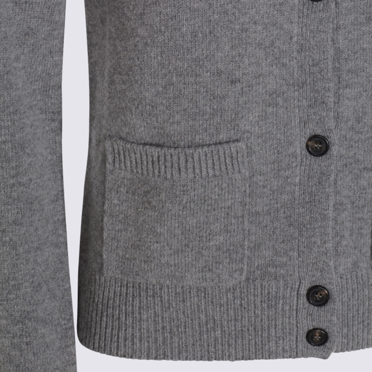Mm6 Maison Margiela Long Sleeve Knitwear Featuring Front Pockets In Gray