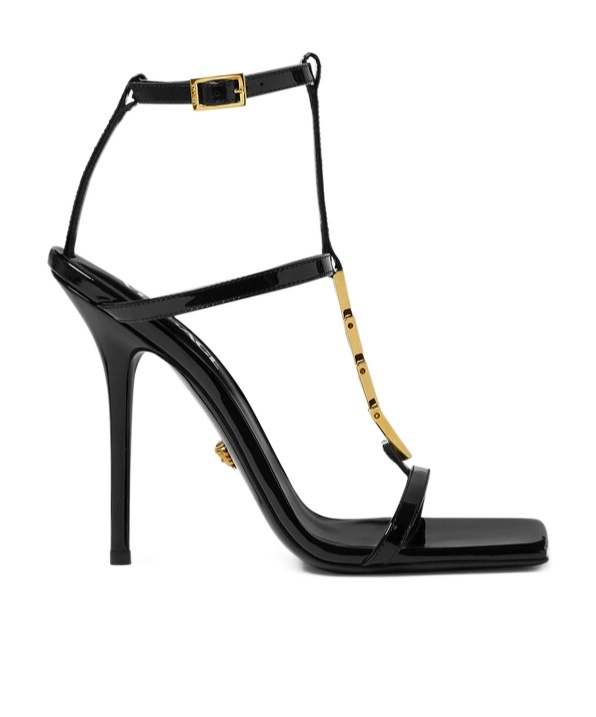 Versace V2025 Chain Sandal In Black
