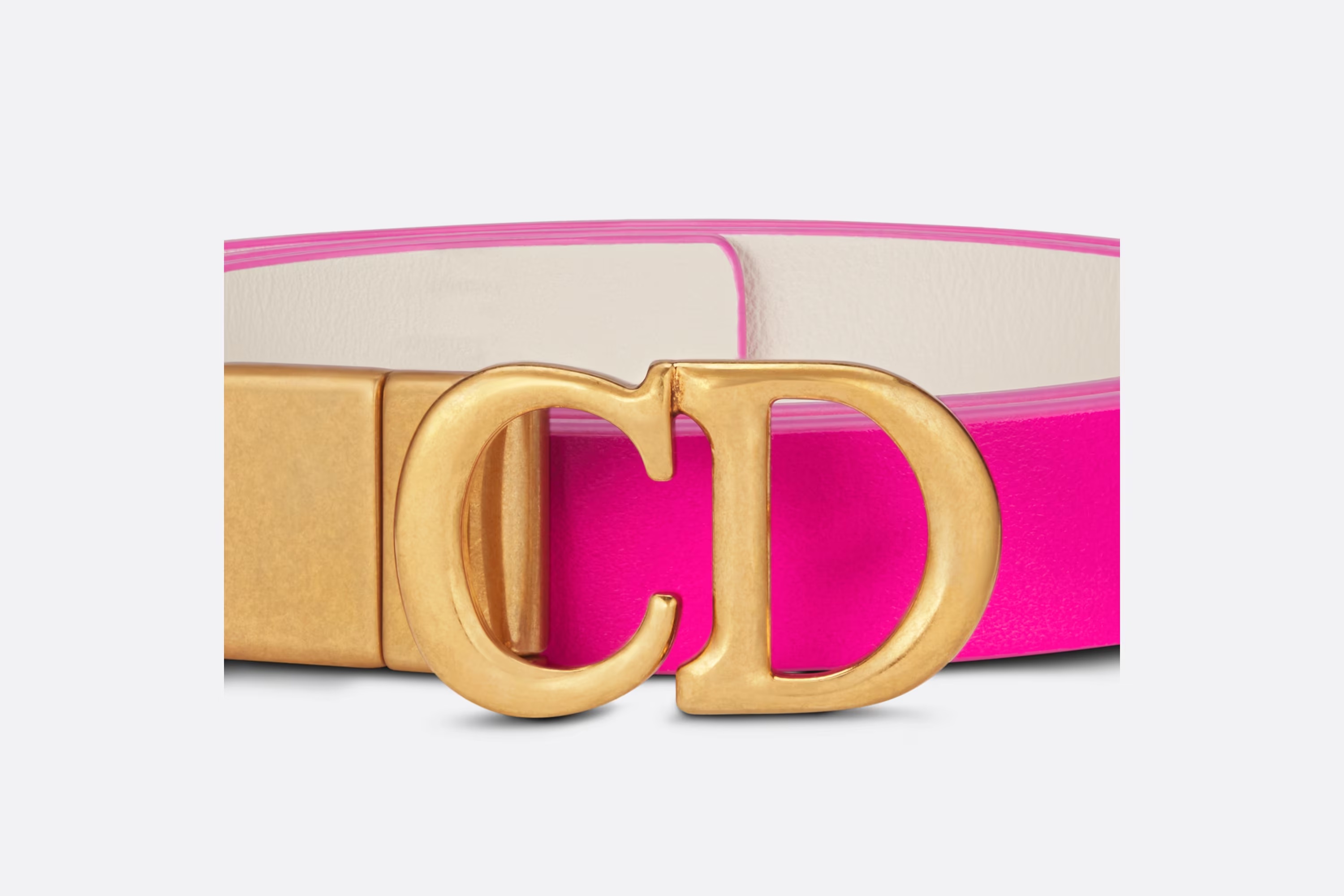 Dior Double-sided Saddle Belt In Pink