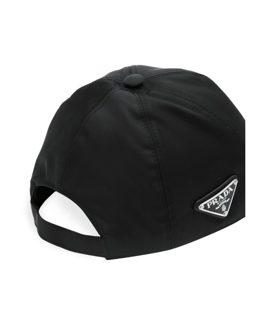 Prada Logo Plaque Baseball Cap In Black