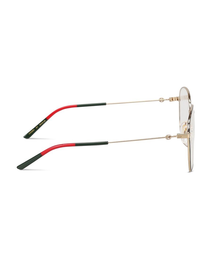 Gucci Web Detail Hexagonal-frame Glasses In Multicolor