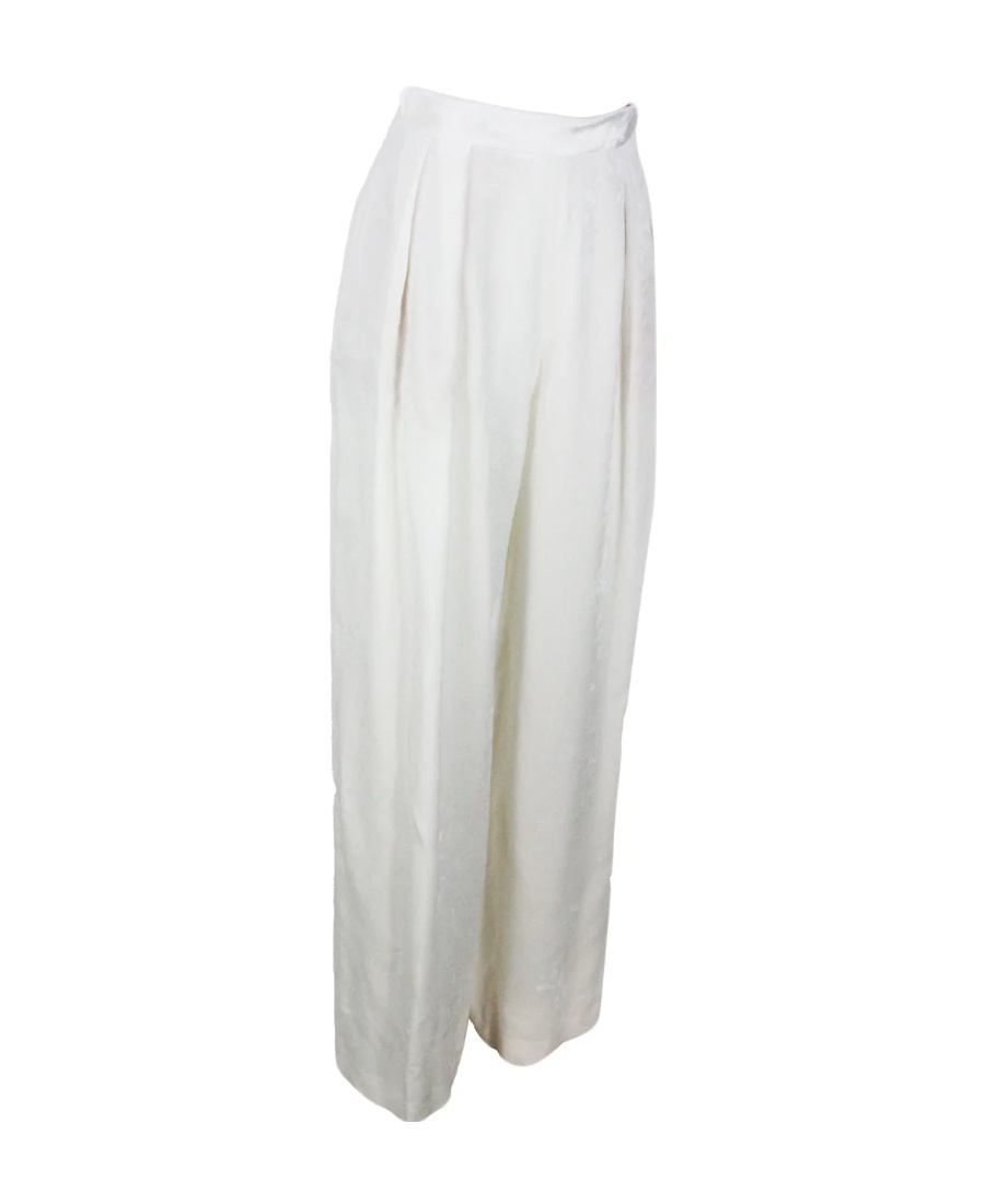 Fabiana Filippi Pleated Details Casual Pants In White