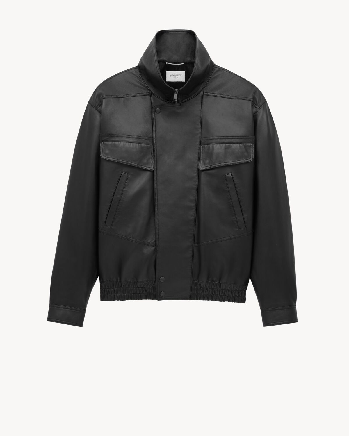 Saint Laurent Bomber Jacket In Lambskin In Black