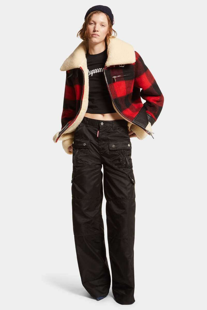 Dsquared2 Satin Cargo Trousers In Black