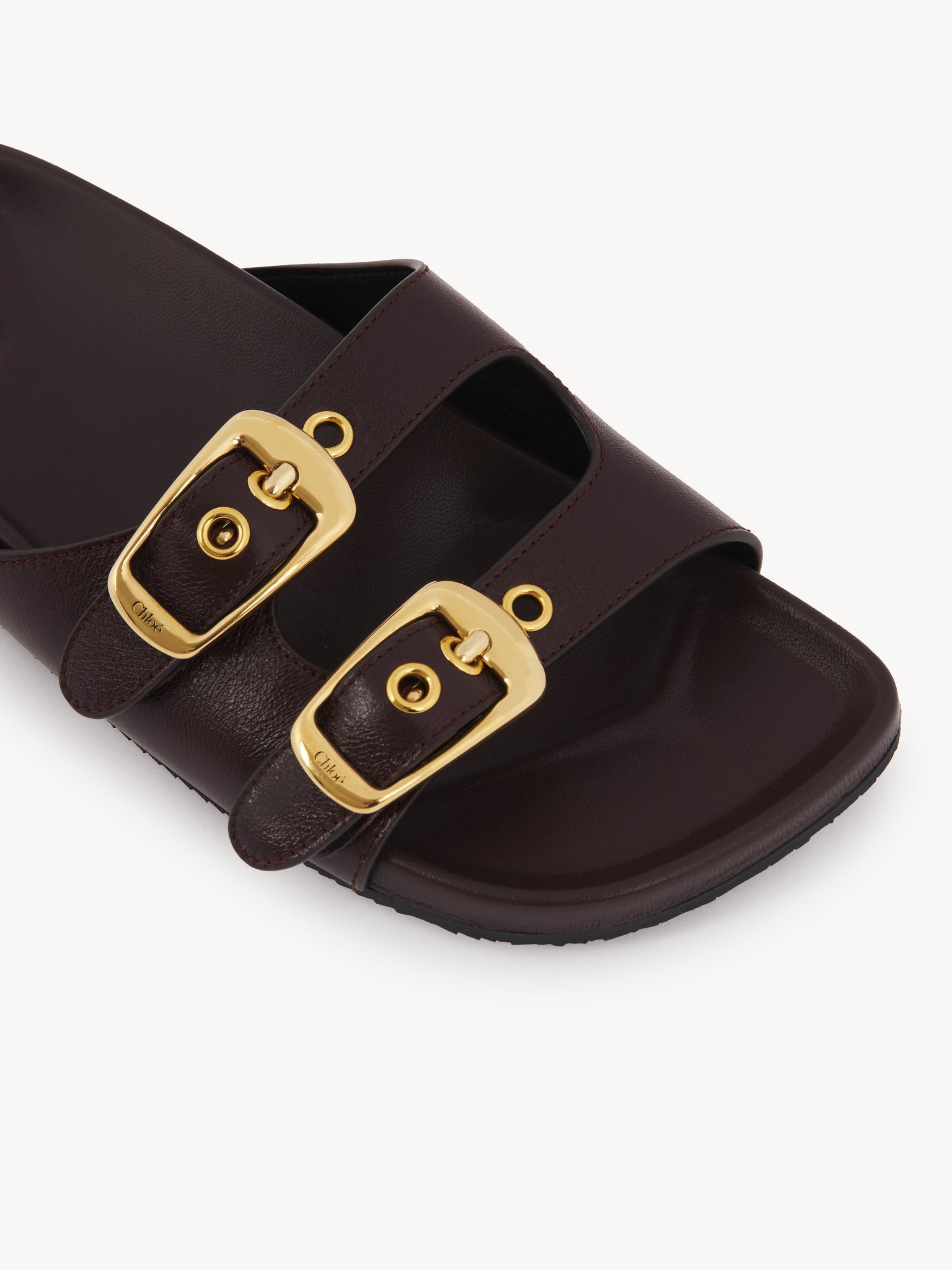 Shop Chloé Polly Slip-on Sandals In Black