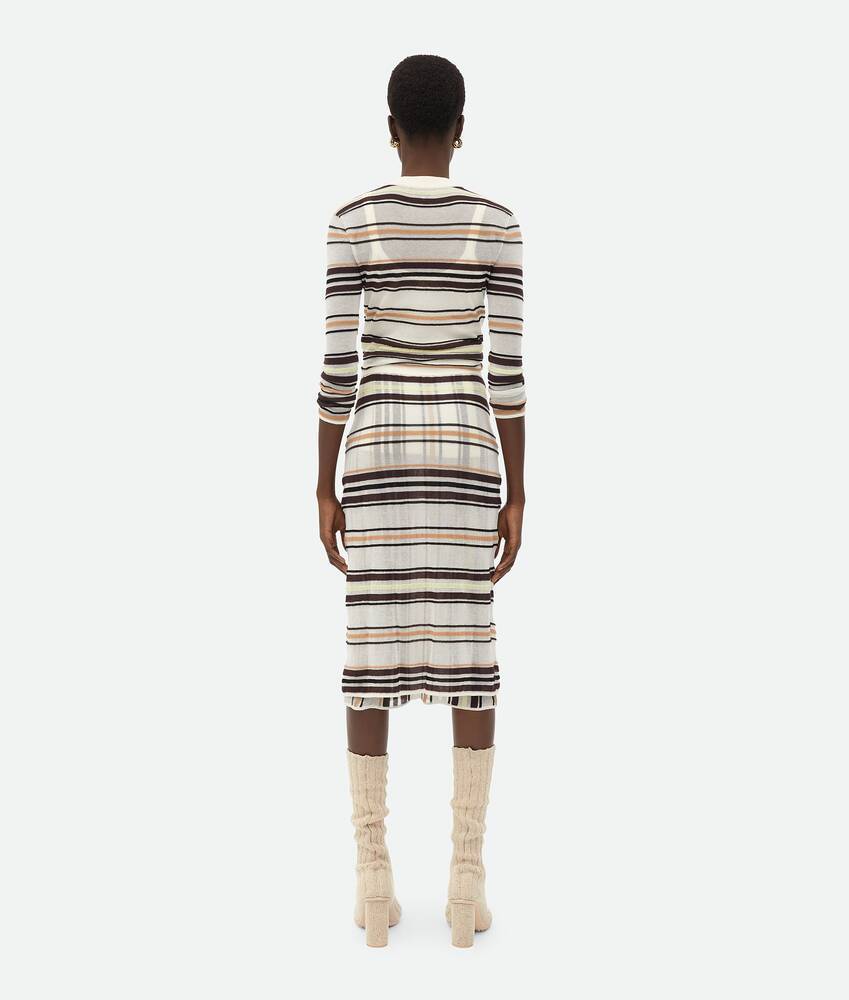 Bottega Veneta Striped Layered Skirt In Nude