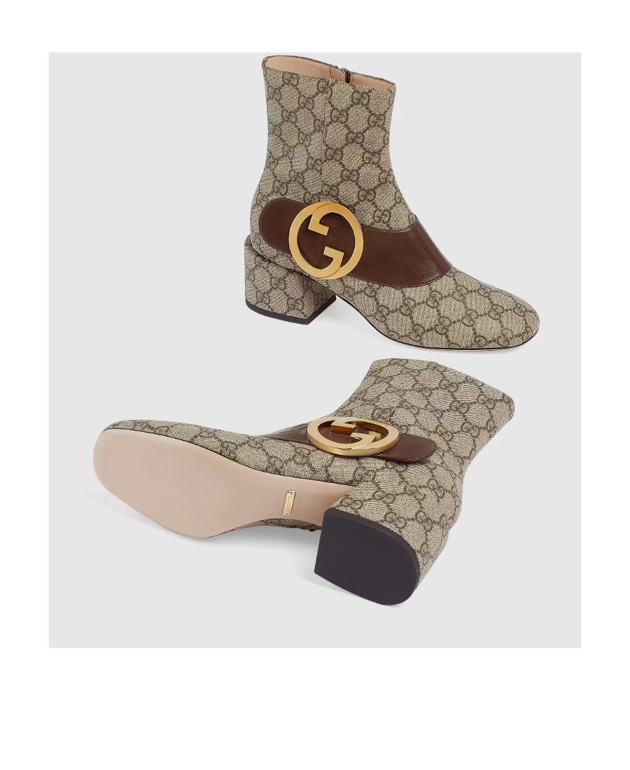 Gucci Blondie 60 Gg-supreme Canvas Boots In Brown