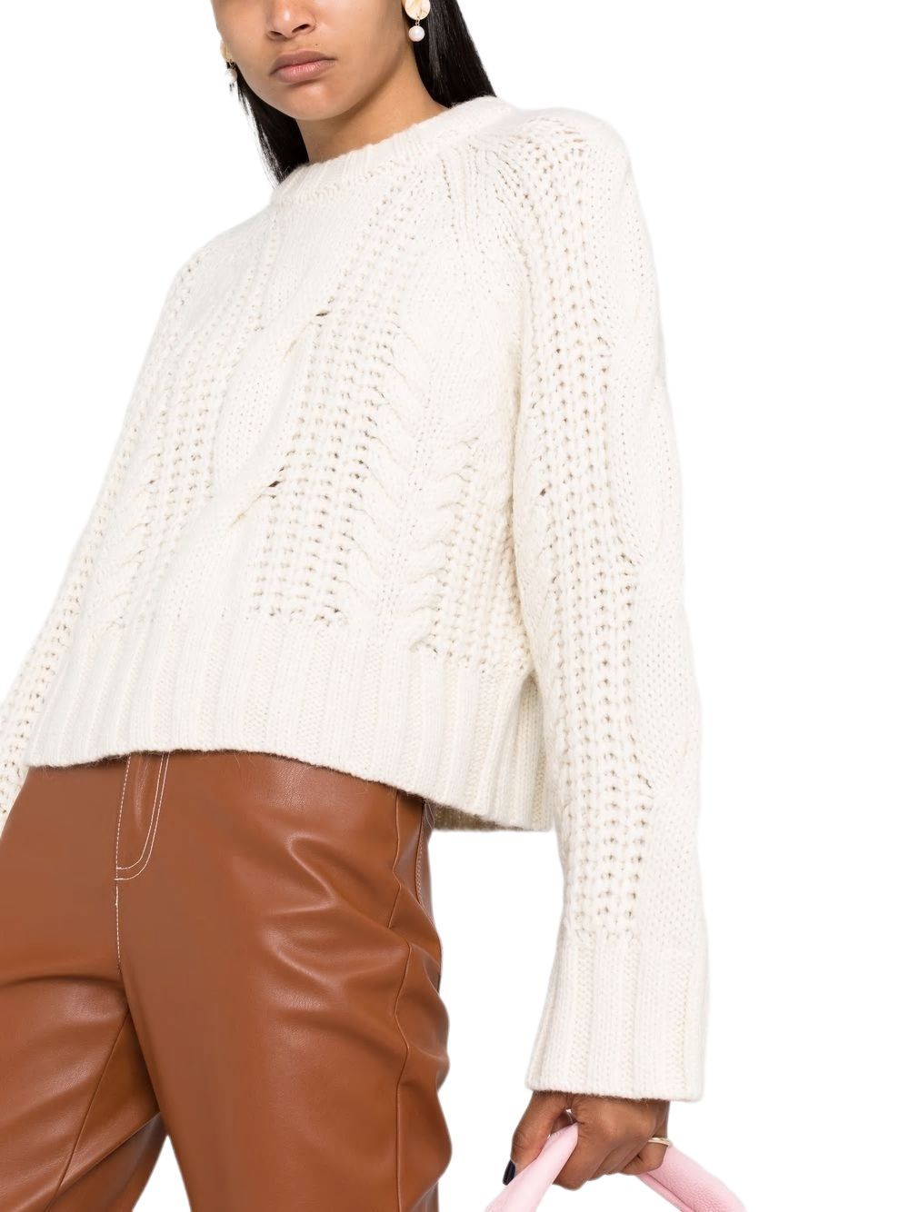 P.a.r.o.s.h Coarse Twisted Knitted Pullover In White