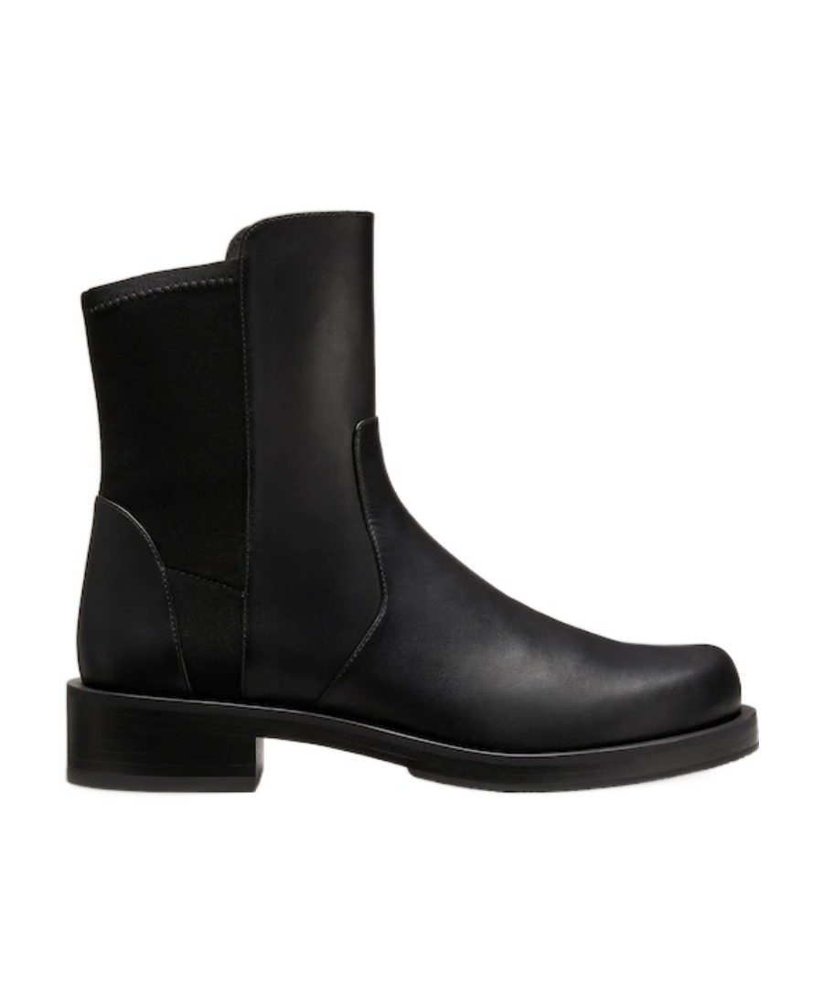 Stuart Weitzman Round-headed Short Boots In Black