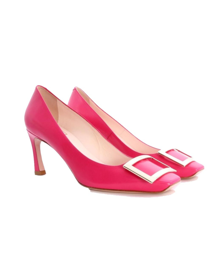 ROGER VIVIER TROMPETTE SQUARE BUTTON HIGH HEELS