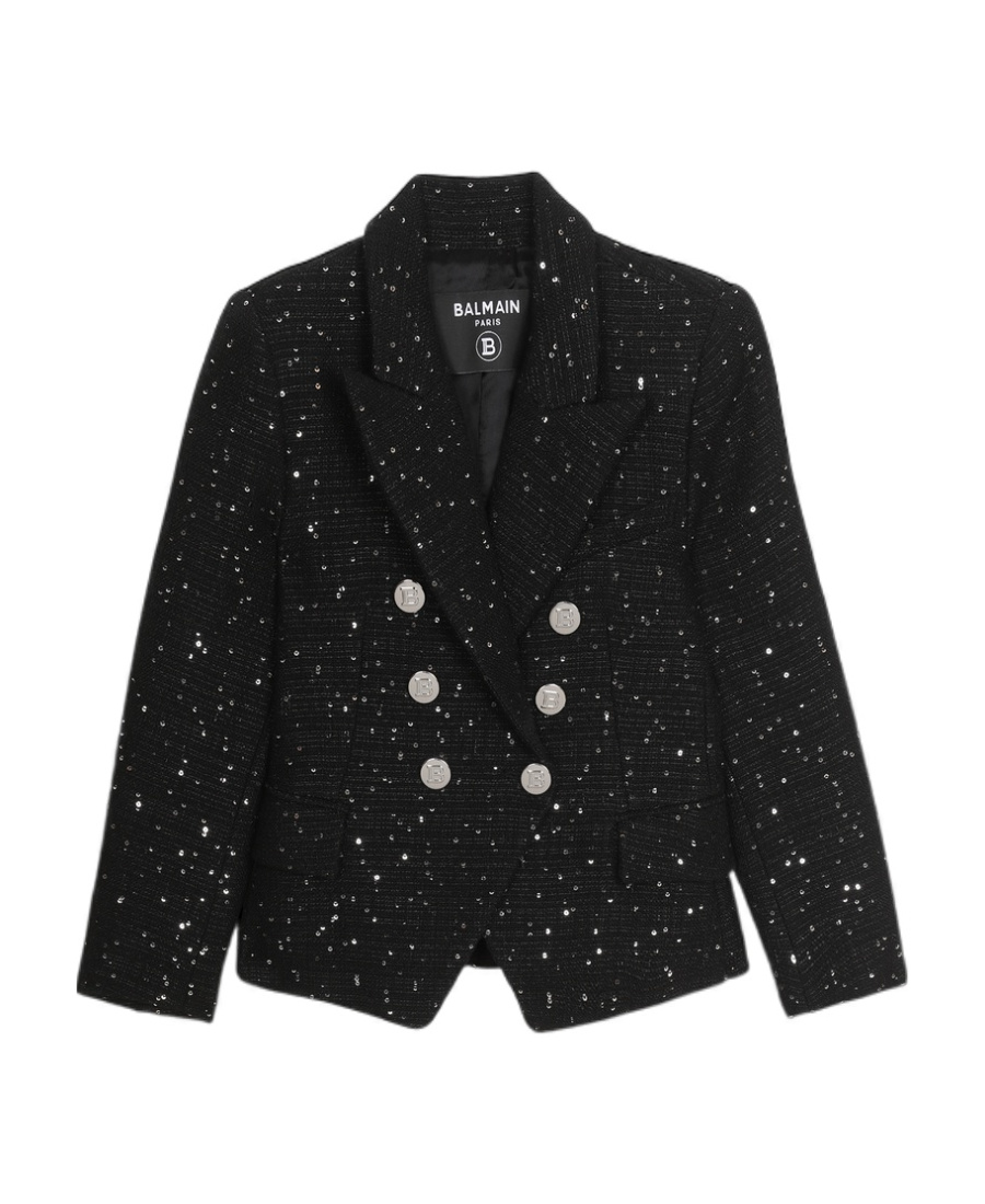 Balmain Double-breasted Blazer In Black
