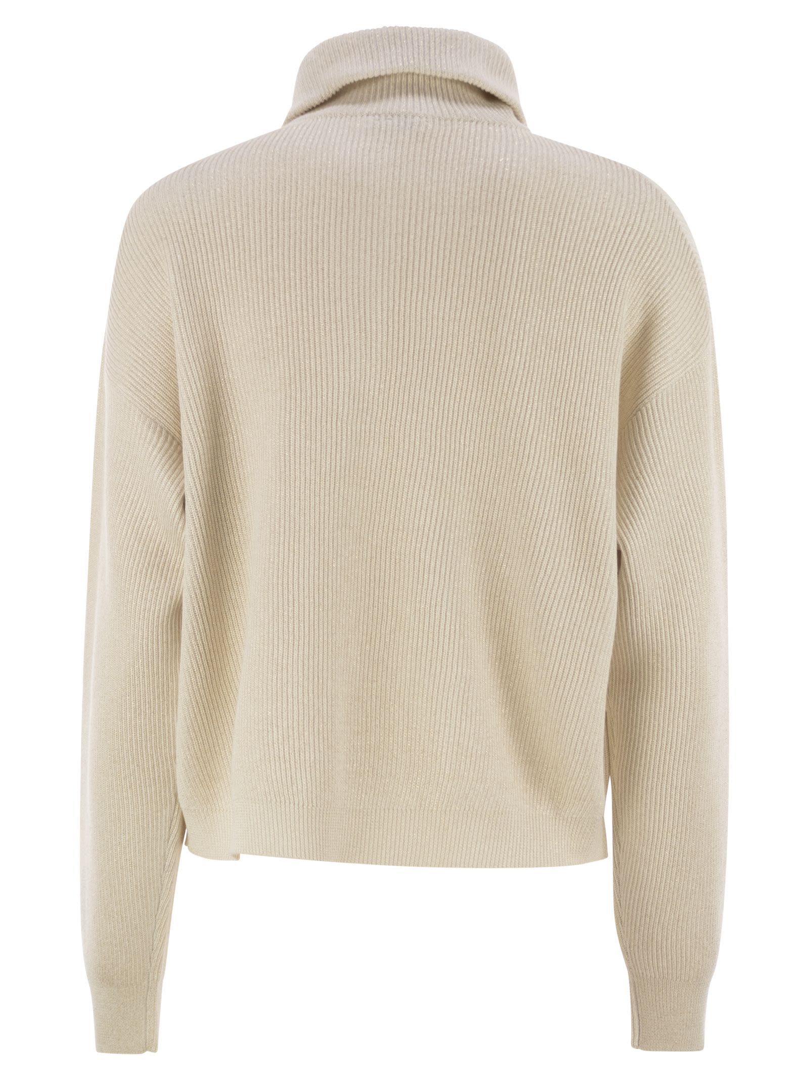 Brunello Cucinelli Women English Rib Cotton Polo-style Jersey With Jewellery