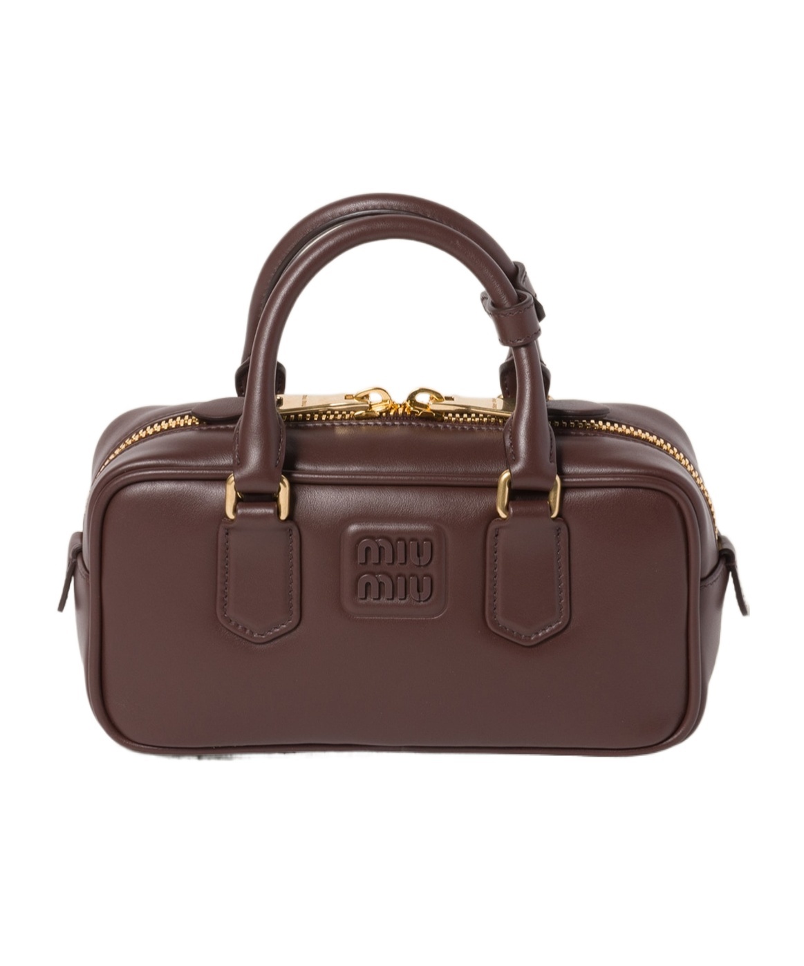 Miu Miu Arcadie Leather Tote Bag In Brown