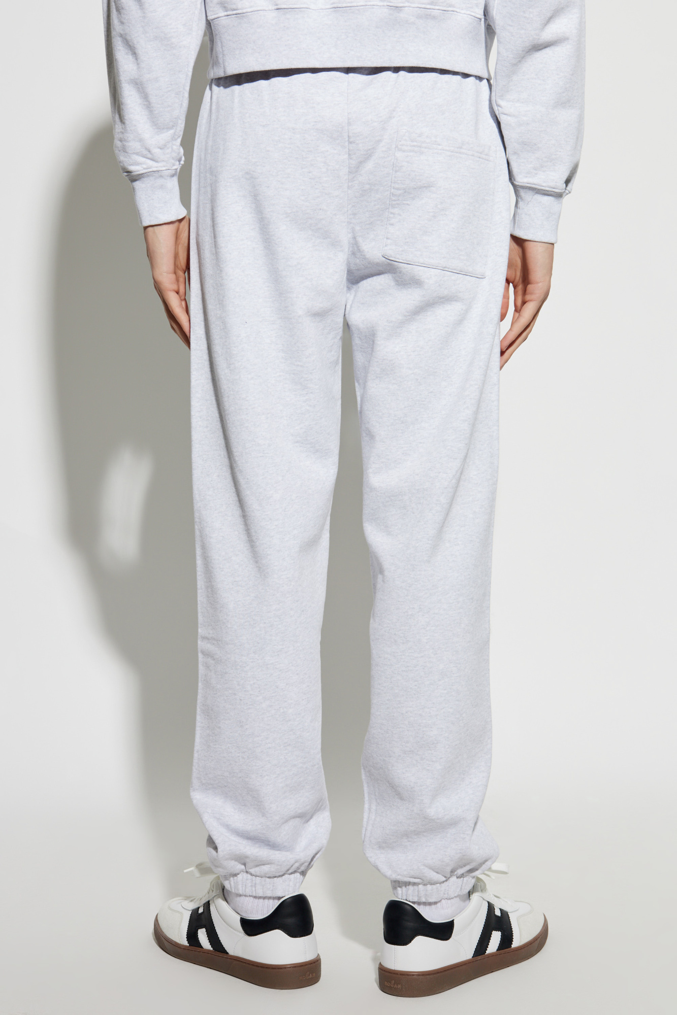 Sporty And Rich Elastic Waist Track Pants In Gray