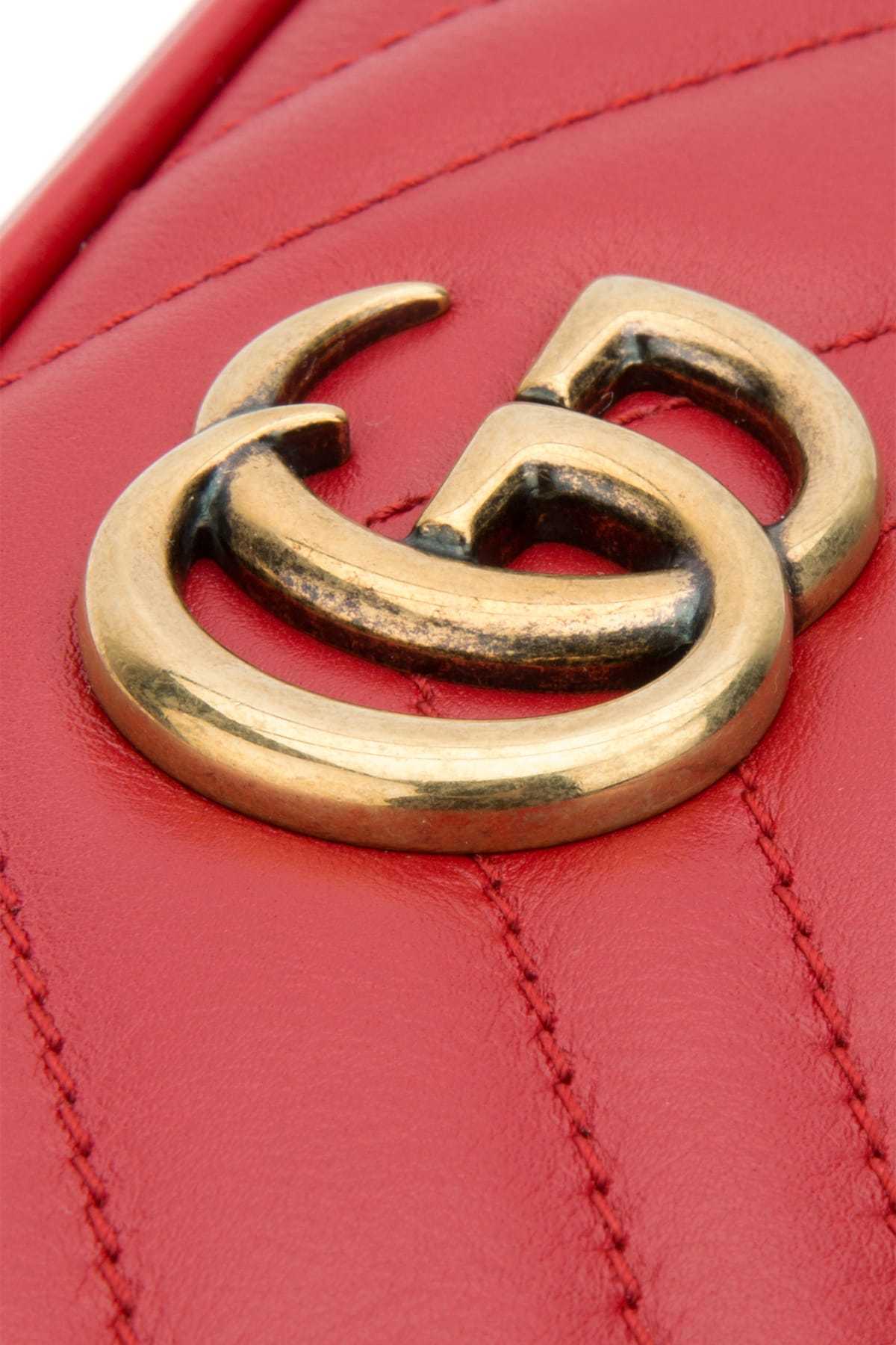 Gucci Gg Marmont Mini Matelasse Leather Camera Bag In Red