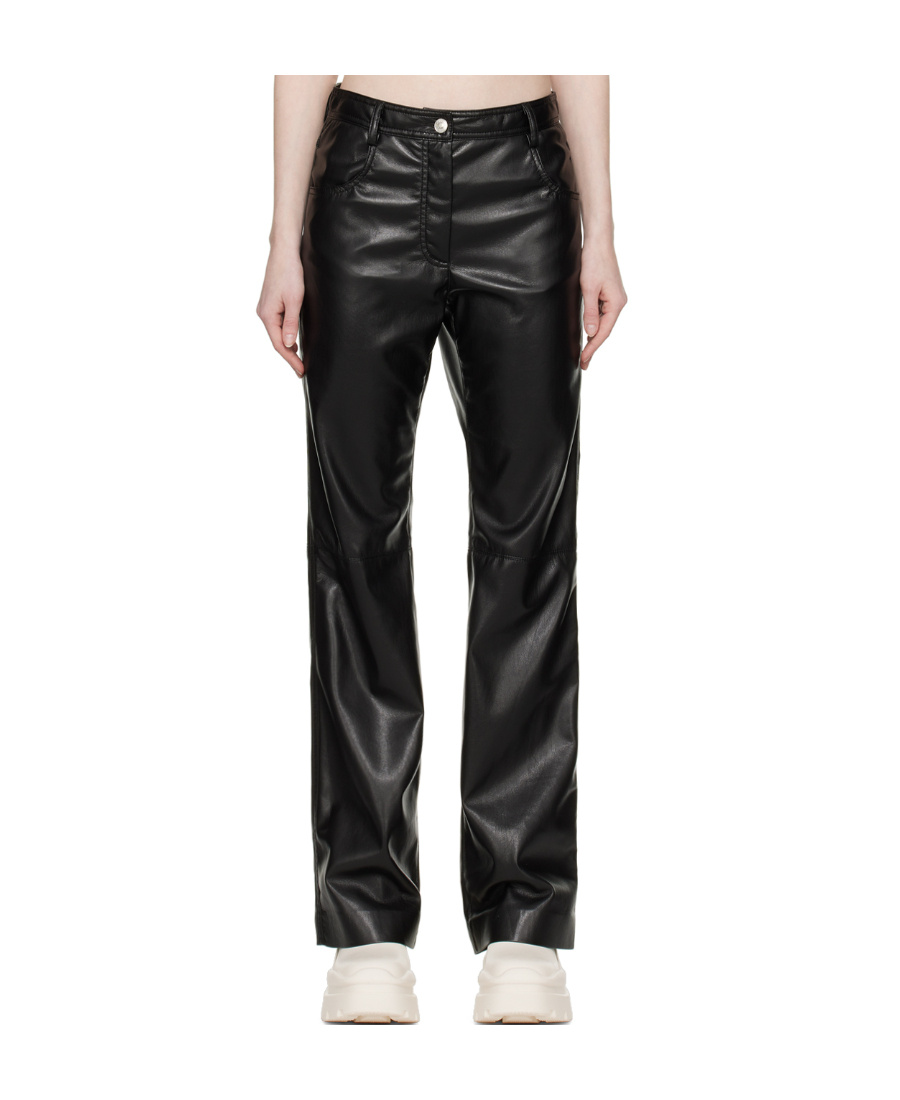 Msgm High-waisted Flared Trousers In Black