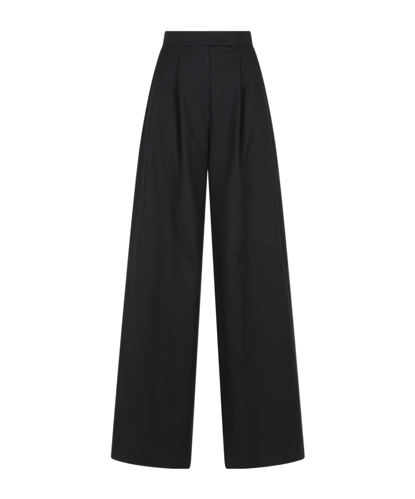 Max Mara Extra Large Stretch Cotton Pants In Black