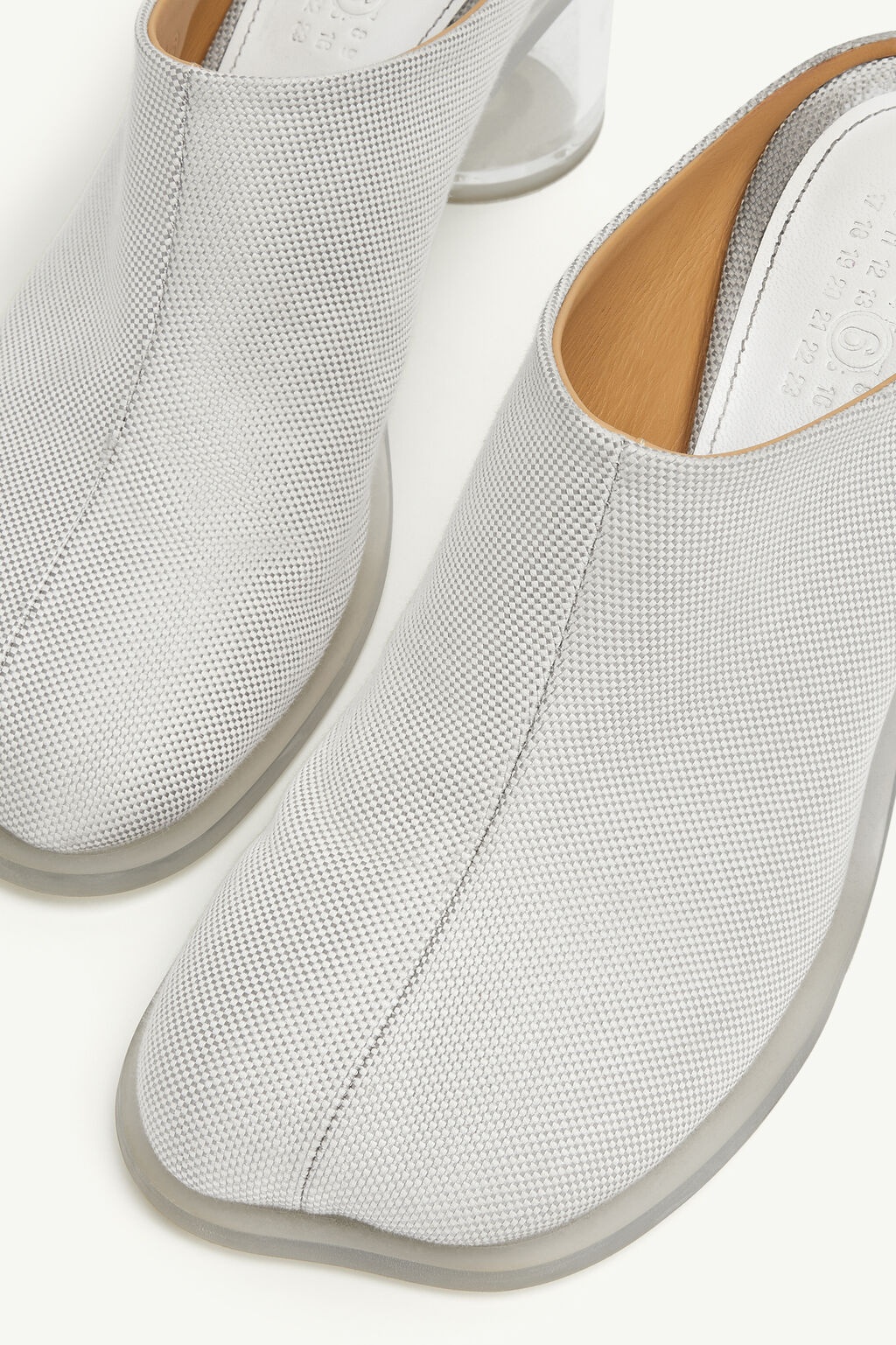 Shop Mm6 Maison Margiela Anatomic Transparent Heeled Slip-on Mules In White