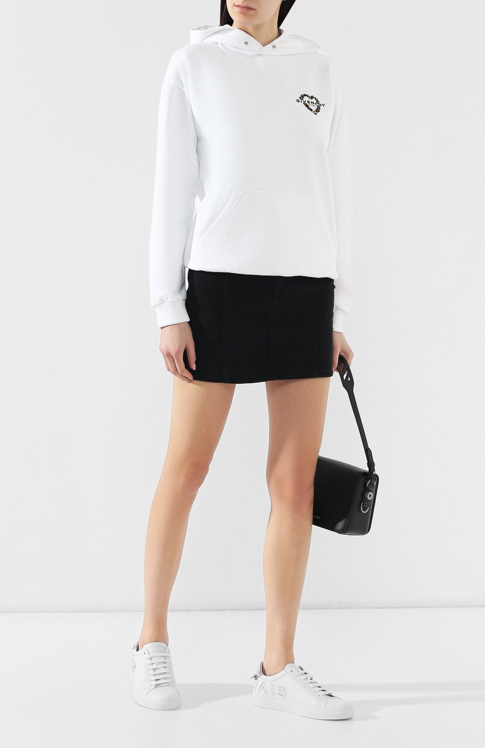 Givenchy Heart-shaped Logo Hooded Sweater In White