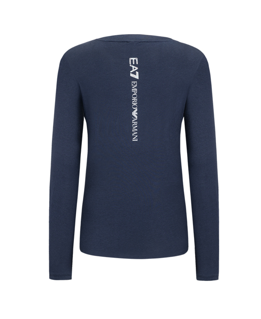 Ea7 T-shirt With Round Neck And Long Sleeves In Pink