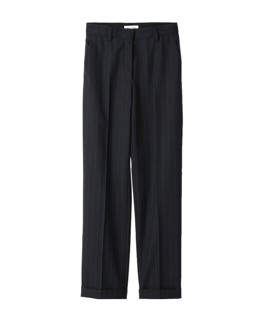 Miu Miu Pinstripe Straight-leg Trousers In Black