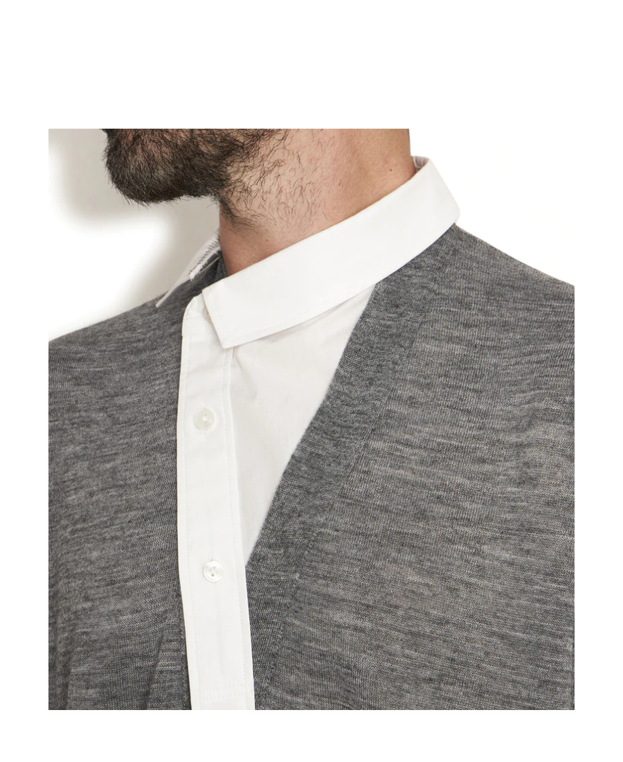 Kolor Knitted Cardigan In Gray