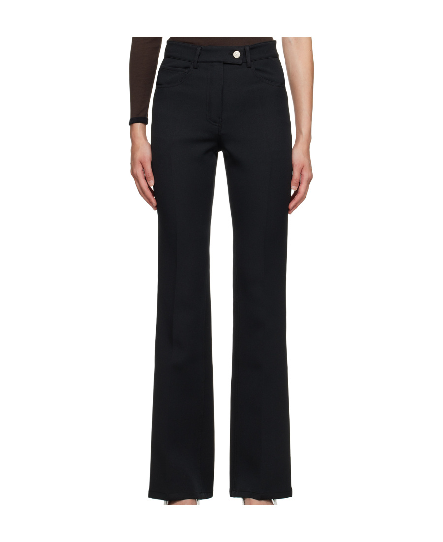 Courrèges Bootcut Zipper Casual Pants In Black