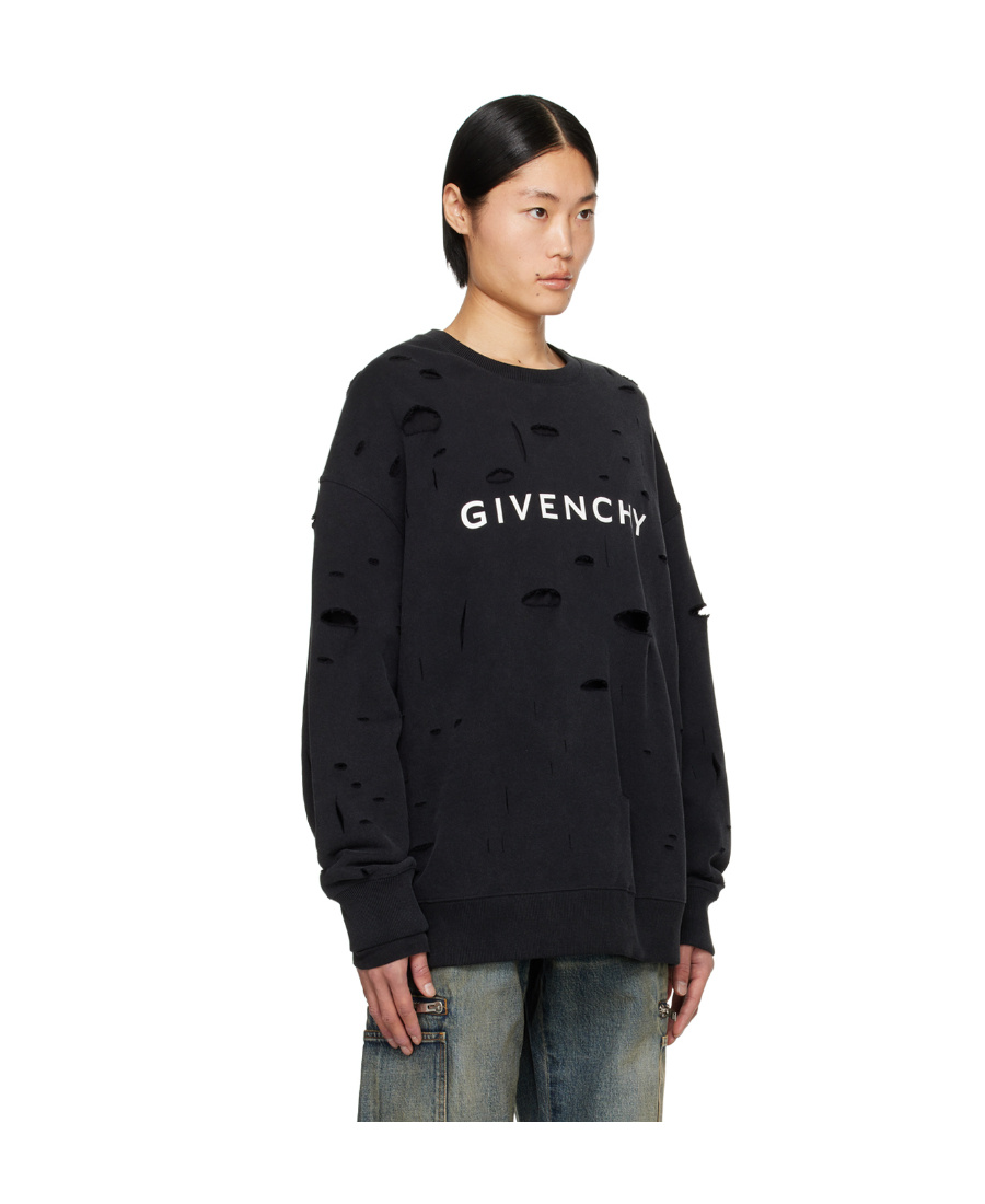 GIVENCHY ARCHETYPE RIPPED COTTON SWEATSHIRT