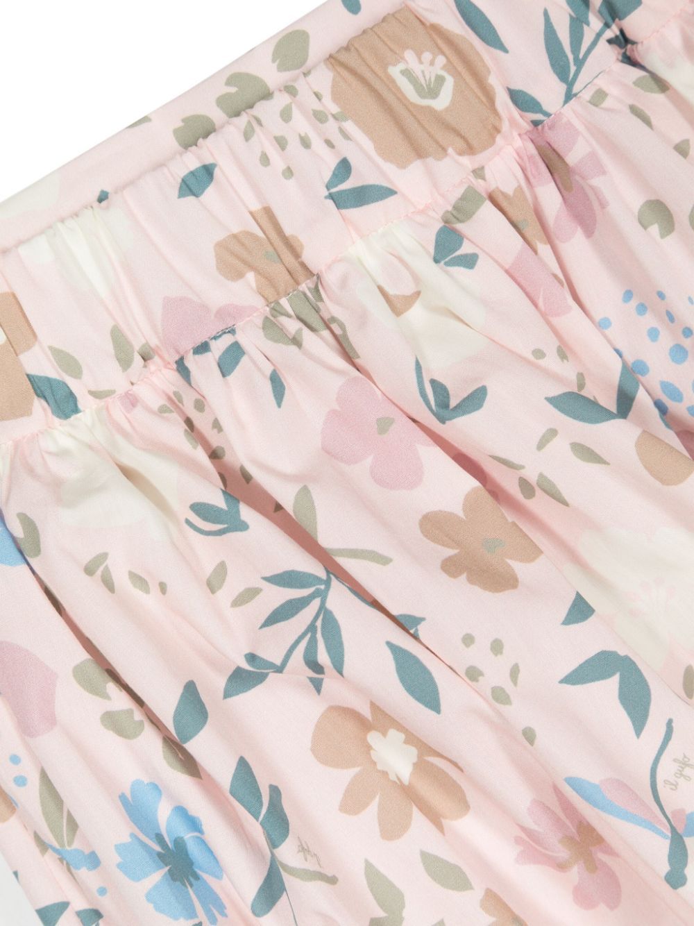 Il Gufo Floral Printed Blouse And Skirt Suit In White